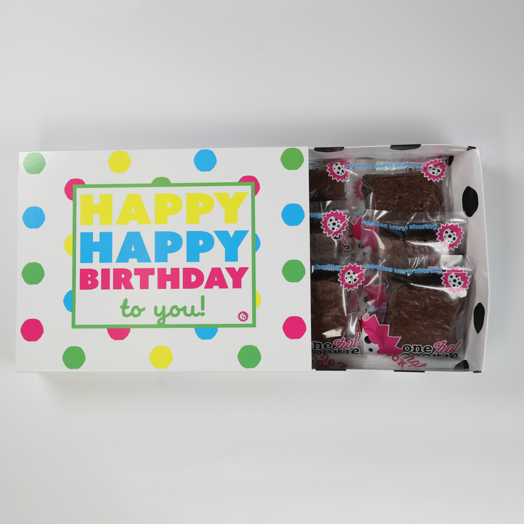Happy Birthday Brownie 6 Pack Gift Box